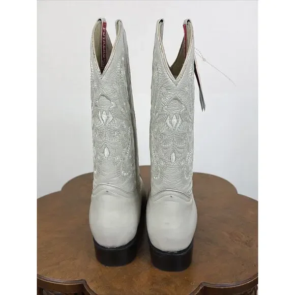 NWT Potrero Ivory Tonal Embroidery Pointed Toe Western Boot Men's Size 9 Mexico - Picture 6 of 9